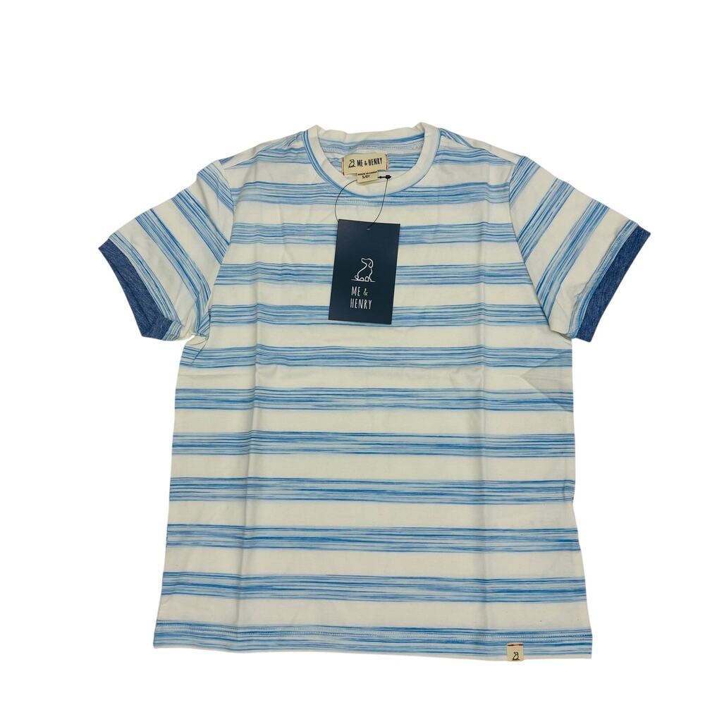 NWT Me & Henry 3/4Y Blue Stripe Crewneck Tee